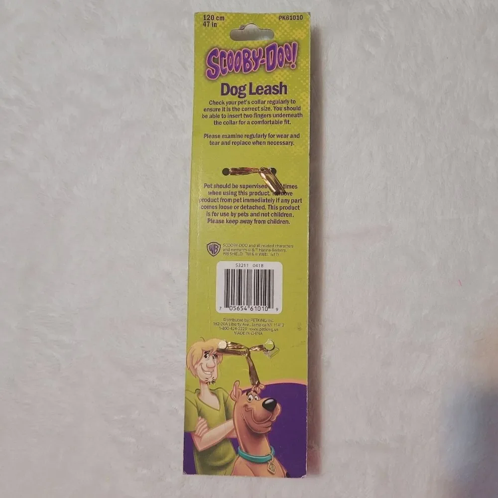 Scooby Doo Leash Name Character Paw Print Pattern Small 47 Inch L x 0.5 Inch New